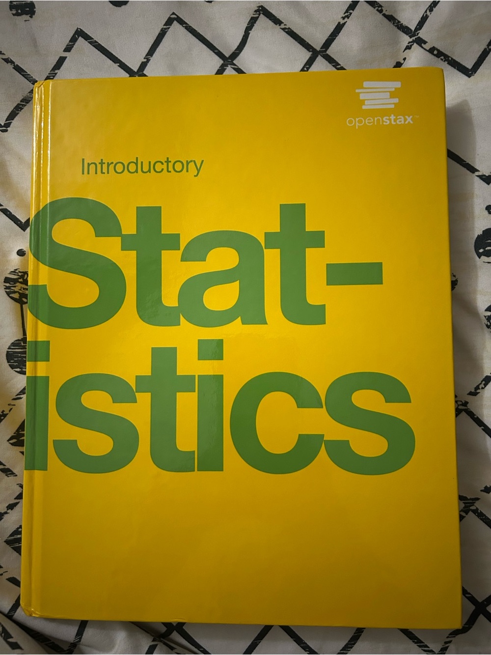 OpenStax Introductory Statistics Textbook — Yellow with Green Text